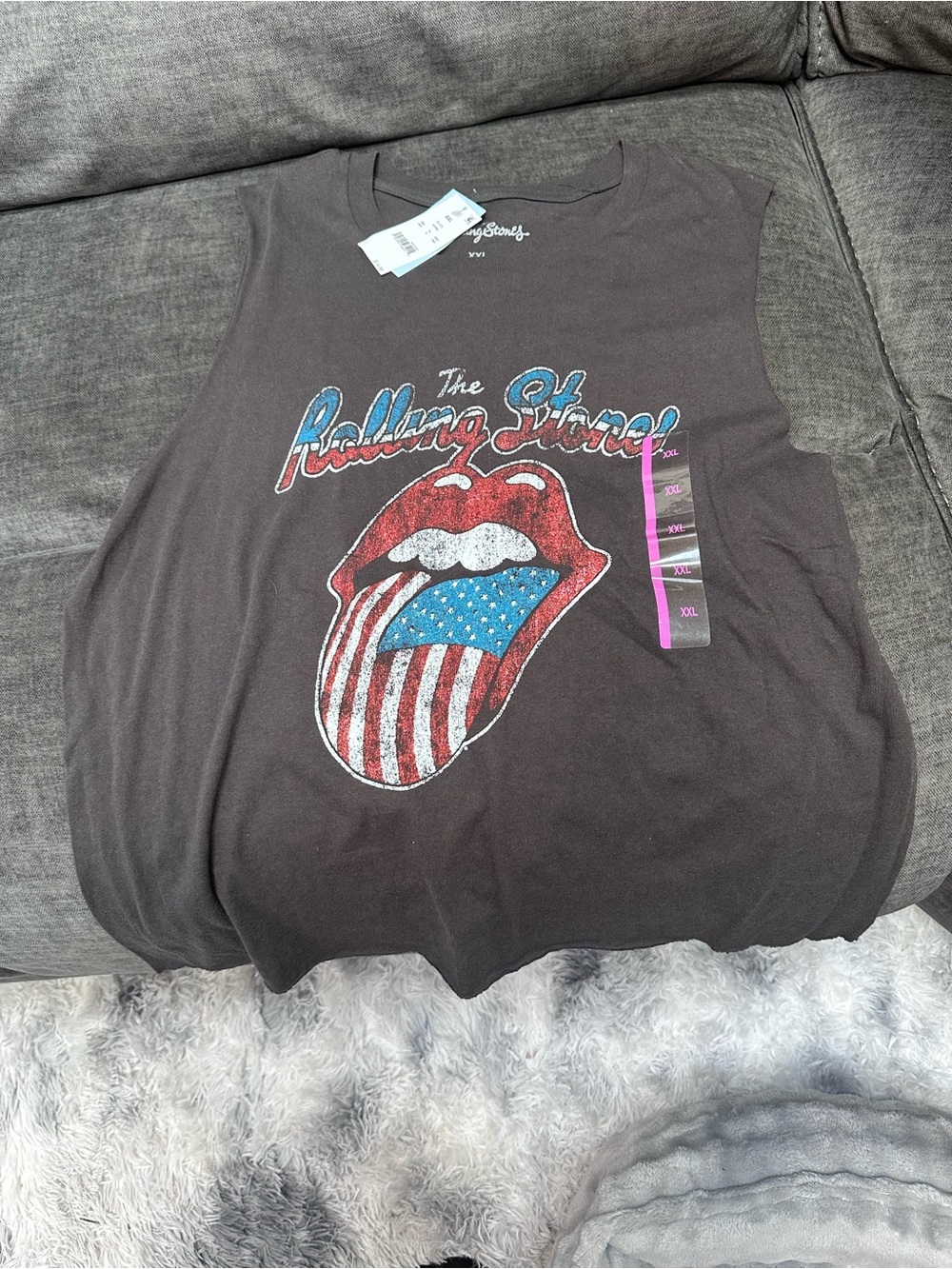 Rolling Stones Graphic Muscle Tee - Black